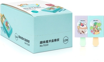 Ластик Deli "Мороженое" ФОКУС- секрет, 67*35*18 мм, ассорти