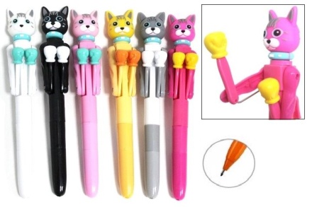 Ручка шар. "Boxing cat" синяя, 1,0мм