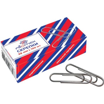 Скрепки 28мм - 100шт. оцинкованные, карт.уп.