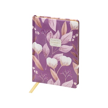 Ежедневник недат. А5+ 120л., тв.обл., иск.кожа "Flora. Cotton flower" ляссе