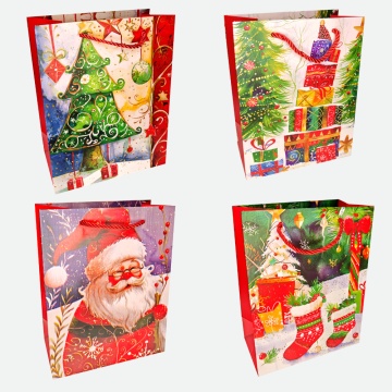 Пакет подар. бум. новогодн. 26*32*10 см 210 гр/м2 "Дед мороз и подарки"