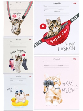 Тетрадь А5 12л лин. Проф-Пресс "Удивительная котята" 5диз.в спайке, белизна 92%*