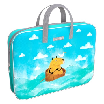 Папка А4 (360*290*70) с ручками, молния, ткань "Capybara Travel"
