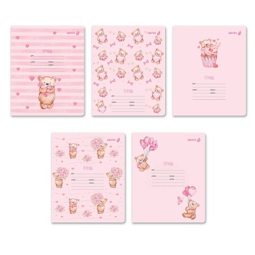 Тетрадь А5 12л кл. Светоч "Мишутка" блестки