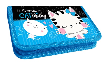 Пенал 1 отд. (190*90*30) молния, лам.картон ""Любимые котята"