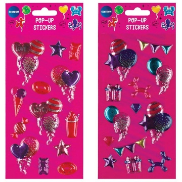 Наклейки декоративные объемные 17*9,5см "Вечеринка" 2 дизайна