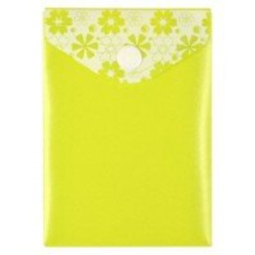Конверт на кнопке А7  80*110мм COMIX зеленый с узорами