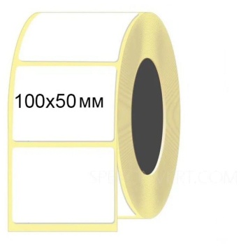 Термоэтикетка 100*50 белая, 500 этикеток, ЭКО, без печати
