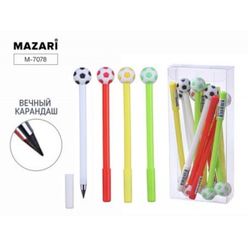 Карандаш вечный. МЯЧИ. 4 цвета корпуса ассорти