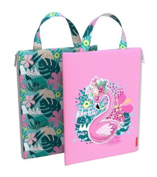 Сумка для внешкольных занятий. Тканевая. А4, молния сбоку, ручки тесьма "Rose Flamingo" вертикальная