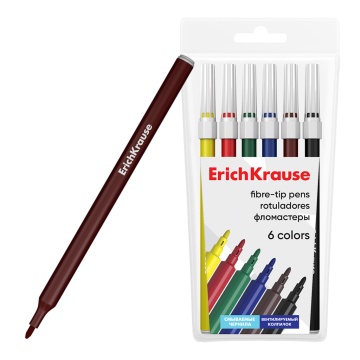 Фломастеры 6цв "Erich Krause. Light" вент. колпачок, блистер