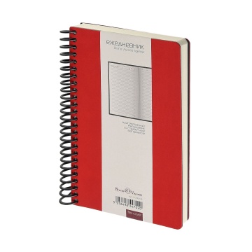 Ежедневник недат. А5 128л., мягк.обл., гребень, иск. кожа "Agenda.Красный" лин.