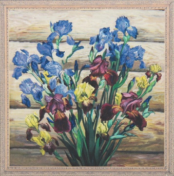 Картина из пайеток, 30х30см. ИРИСЫ