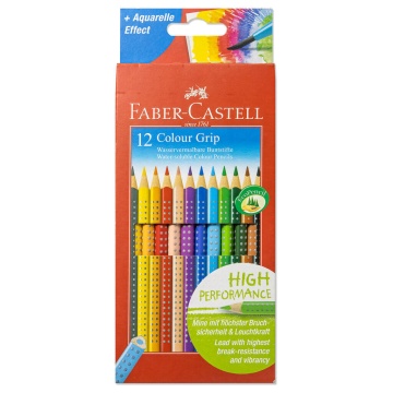 Карандаши цвет. 12цв  Faber-Castell  Grip,  трехгран.корпус, заточен., европодвес