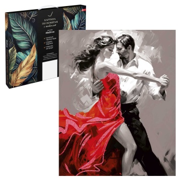 Картина по номерам на холсте с поталью 30*40см "Танго вдвоем"