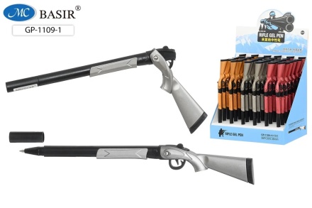 Ручка шариковая. "РУЖЬЁ". Цв.корпус в форме ружья. Ассорти. 19,5 см. Синяя