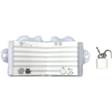 Записная книжка с замочком А8  70л. "Ghost Meow", мягкая съемная обложка к/з