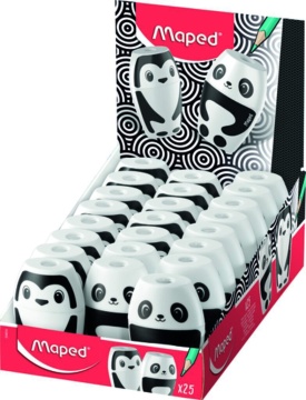 Точилка пласт. с контейнером 1 отв. SHAKKY, ассорти