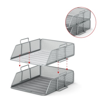 Лоток для бумаг металлический ErichKrause Compass, Classic, серебряный