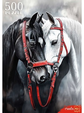 Пазлы  500 элементов  480*340мм. "Влюбленные лошади"