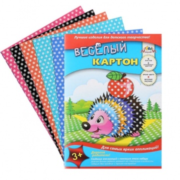 Картон цв. А4  6цв. 6л. мелов., двусторон., с узором, пл. 200 гр.м2 "Ромашки", в папке