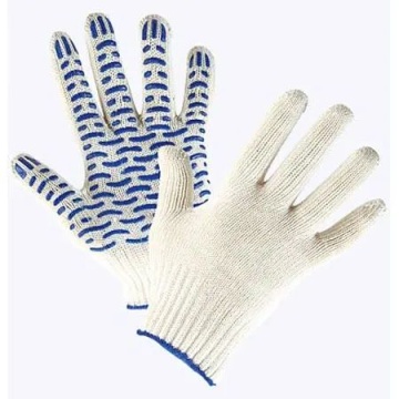 Перчатки: х/б вязаные с ПВХ 5-ти ниточные белые