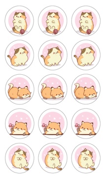 Наклейки-оценки 9*16см "Очаровательные котята"