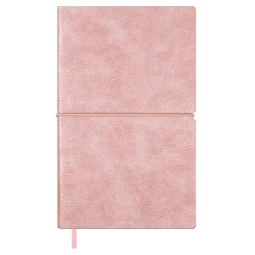 Еженедельник недат. А6 120л., кожзам, мягк.пер. "Наппа металлик розовый" ляссе, резинка