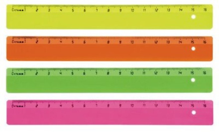 Линейка 16см цветная NEON