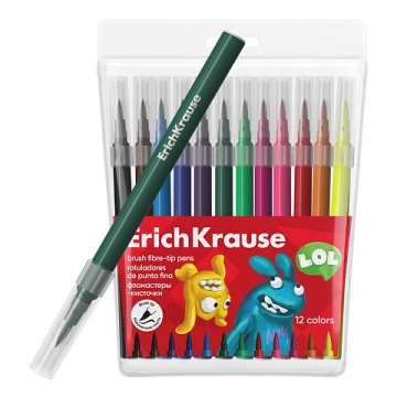 Фломастеры 12цв "ErichKrause. Jolly Friends", вент.колпачок, блистер