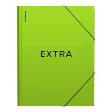 Папка на резинках пластиковая ErichKrause Reef Phrases, A4, лайм (в пакете по 4 шт.)