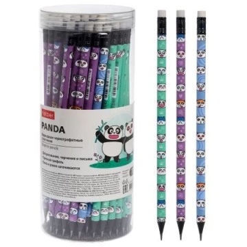 Карандаш ч/гр "Панда" НВ с ластиком