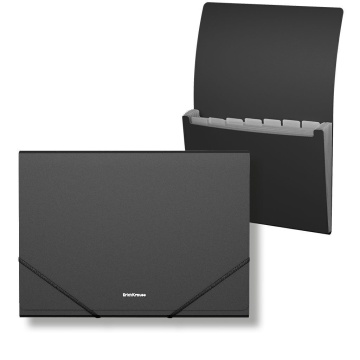 Папка 6 отд. на резин. А4 Matt Classic, черная