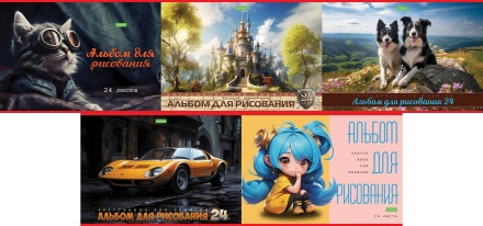 Альбом А4 24л скоба "Ассорти. Выпуск 4"  пл. 100 гр/м