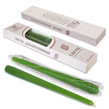 Свеча античная темно-зеленая 2 шт/уп