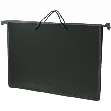 Папка А3 (470*335*50) с ручками, молния сверху, пластик "Чёрная"