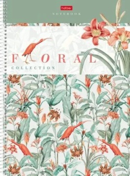 Блокнот А6 7БЦ гребень  80л "Floral collection" кл., глянц.лам.