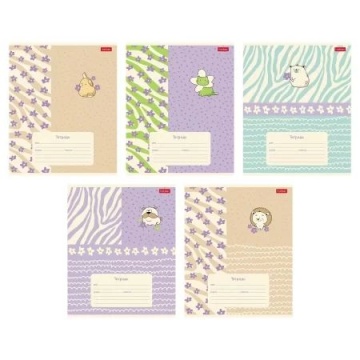 Тетрадь А5 18л кл. Hatber "Floral Vibe" тисн., 5 диз.в блоке