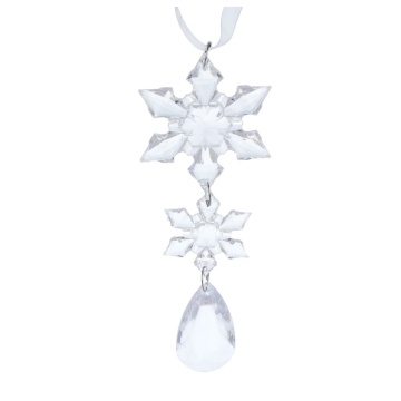 Подвесное украшение 16см "Снежинка" пластик