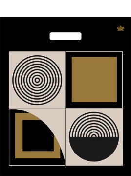 Пакет 45*38см (60мк) с вырубной укрепл. ручкой "Магия линий" Глянец ПВД