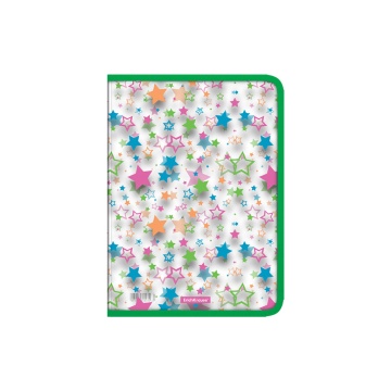 Папка для тетрадей на молнии пластиковая ErichKrause Неоновые звёзды, A4 (в пакете по 4 шт.)