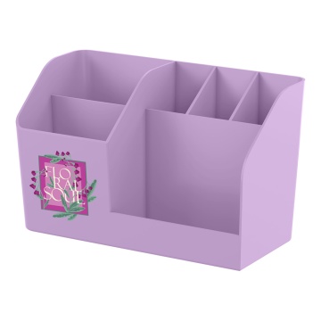 Подставка настольная пластиковая ErichKrause Submarine, Floral Soul, фиолетовый