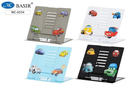 Подставка для книг: "МАШИНЫ"; металлическая, цветная с рисунком, размер 22,5*21 см.