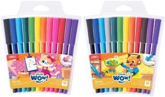 Фломастеры 18цв "Deli. COLORWOW! ", смываемые