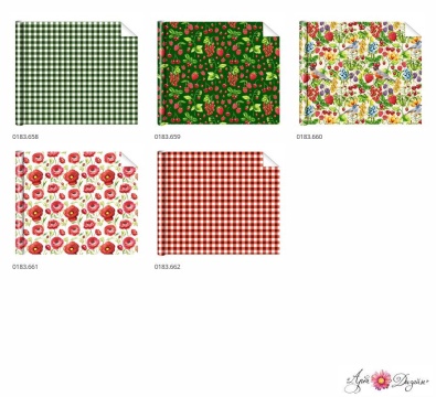 Бумага упаковочная 70*100см  "Ягоды" ассорти