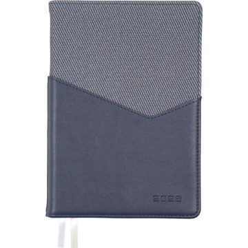 Ежедневник дат. 2026г А5 deVENTE Kollin 336стр.,тв. комбин. обложка,кожзам.,карман, синий