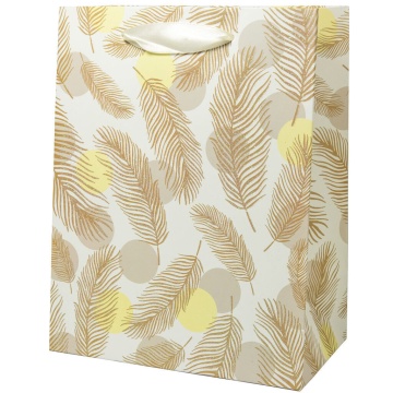 Пакет подар. бумажн. 18*10*23 см, 210 гр/м2  Перья пакет, микс дизайнов
