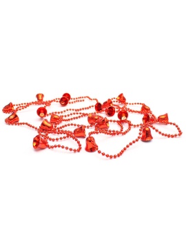 Бусы декоративные   1м, "Колокольчики" пластик, в индивид. упаковке, красный