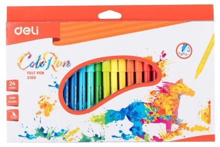 Фломастеры  24цв "Deli. ColoRun ", европодвес