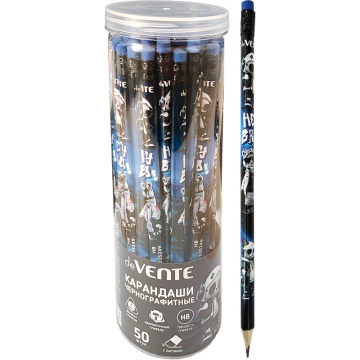 Карандаш deVENTE HB Triolino  Hey Bro , трёхгранный с ластиком ,туба